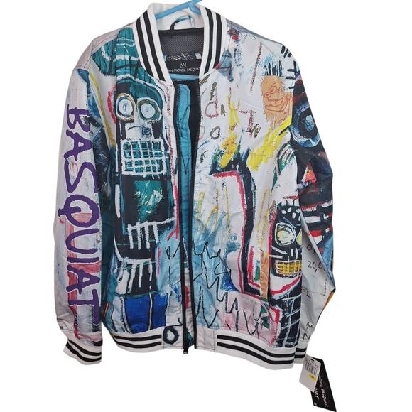 NWT Members Only Jean-Michel Basquiat Light Zip Jacket Multi Color Size Medium - Picture 1 of 10